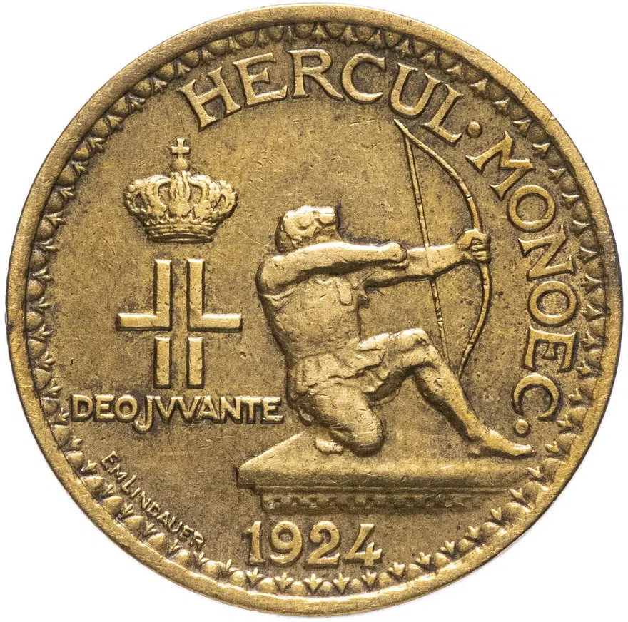 Монако  1 франк (franc) 1924, реверс