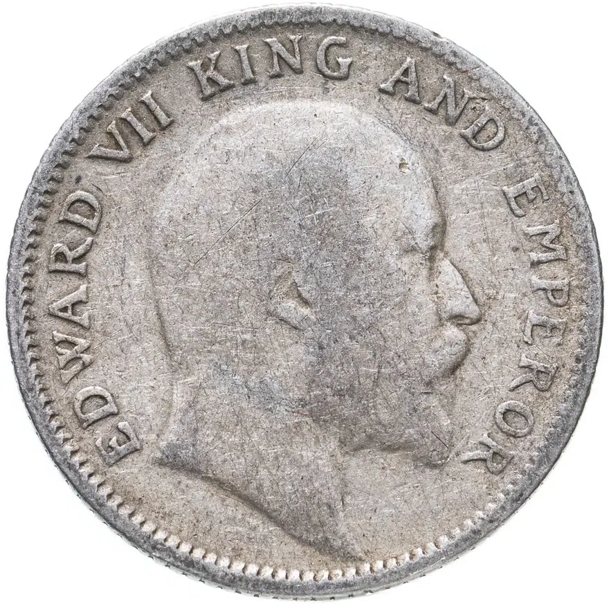 Индия (Британская) 1/4 рупии (rupee) 1907, реверс