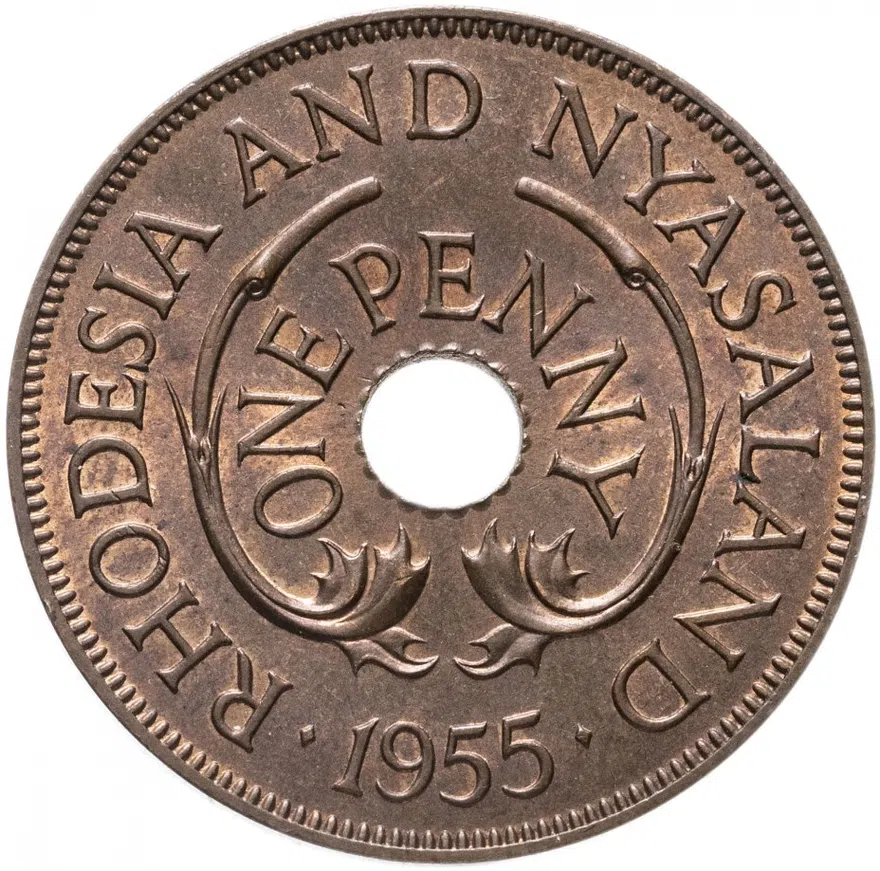 Родезия и Ньясаленд 1 пенни (penny) 1955