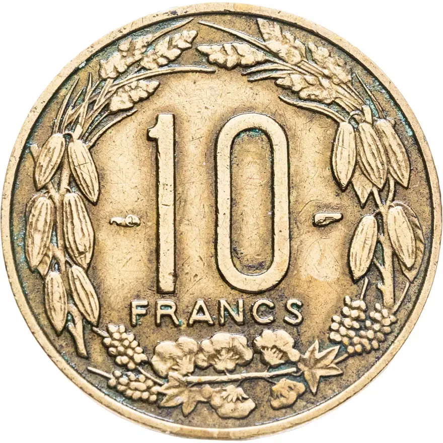 Французская Экваториальная Африка 10 франков (franc) 1958 Камерун, реверс