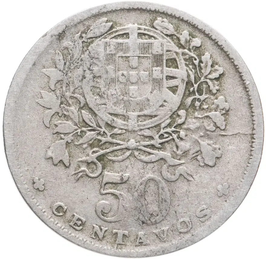 Португалия  50 сентаво 1928, реверс