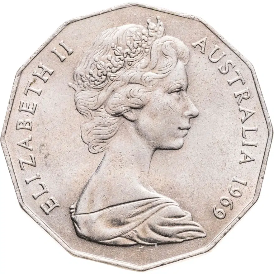 Австралия 50 центов (cents) 1969, реверс