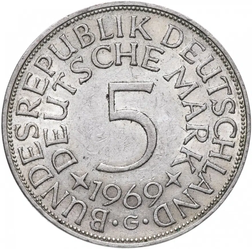 Германия 5 марок 1969, аверс