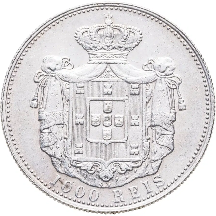 Португалия 1000 рейс (reis) 1899, реверс