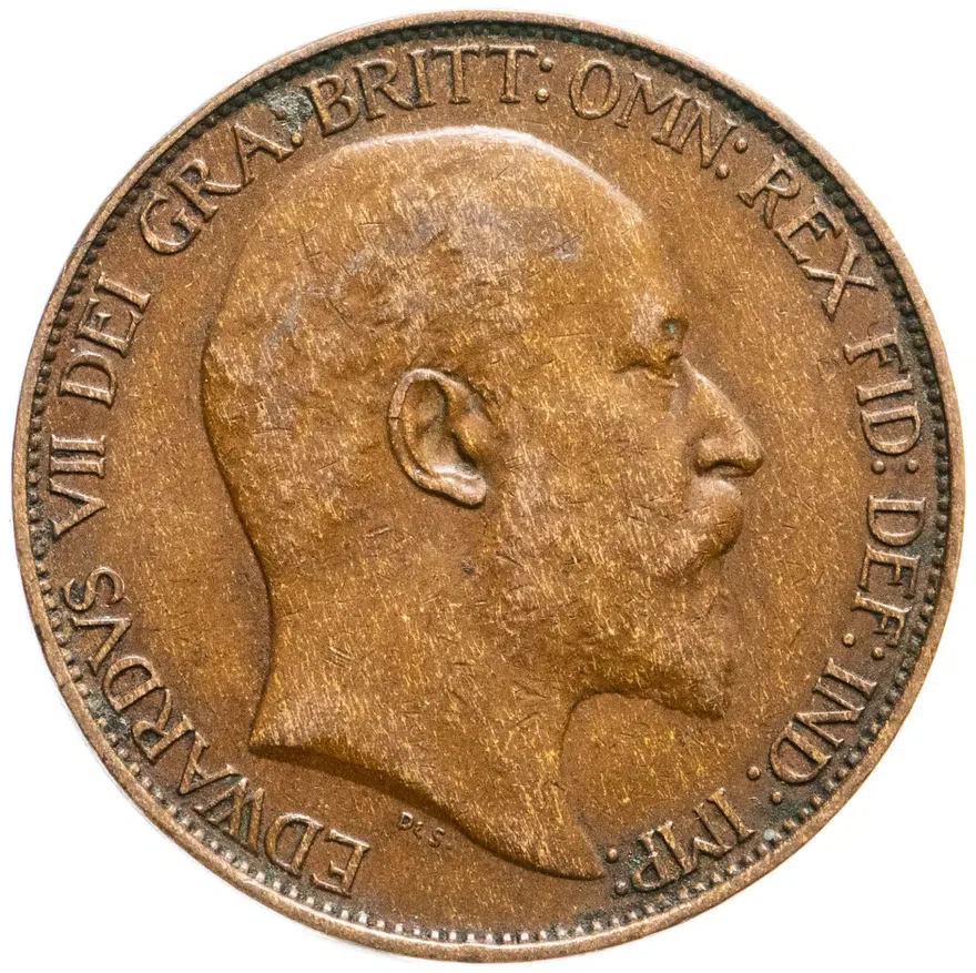 Великобритания 1/2 пенни (penny) 1909, аверс