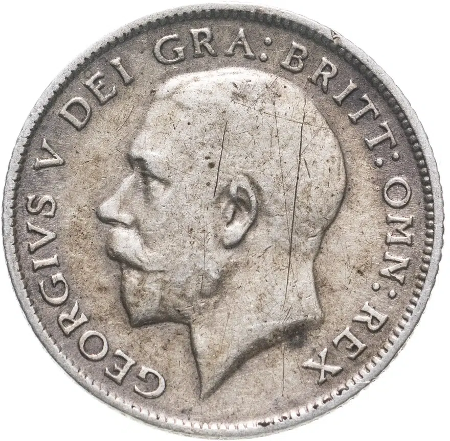 Великобритания 6 пенсов (pence) 1915, аверс