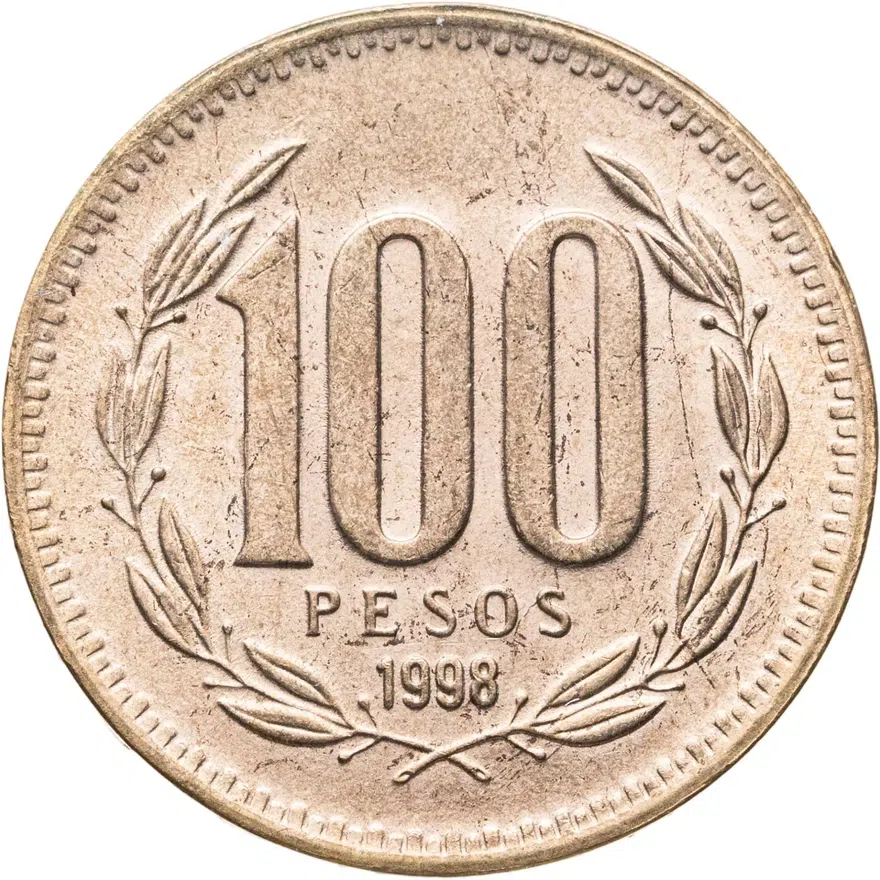 Чили 100 песо (pesos) 1998