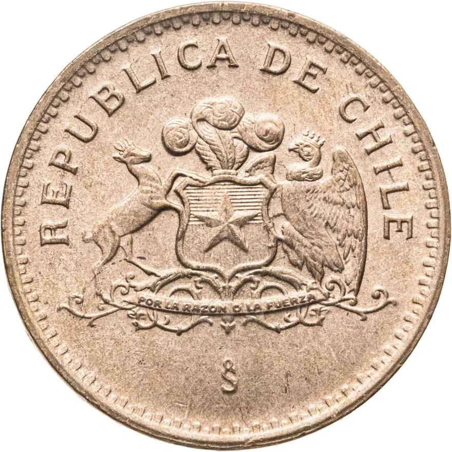 Чили 100 песо (pesos) 1998, реверс