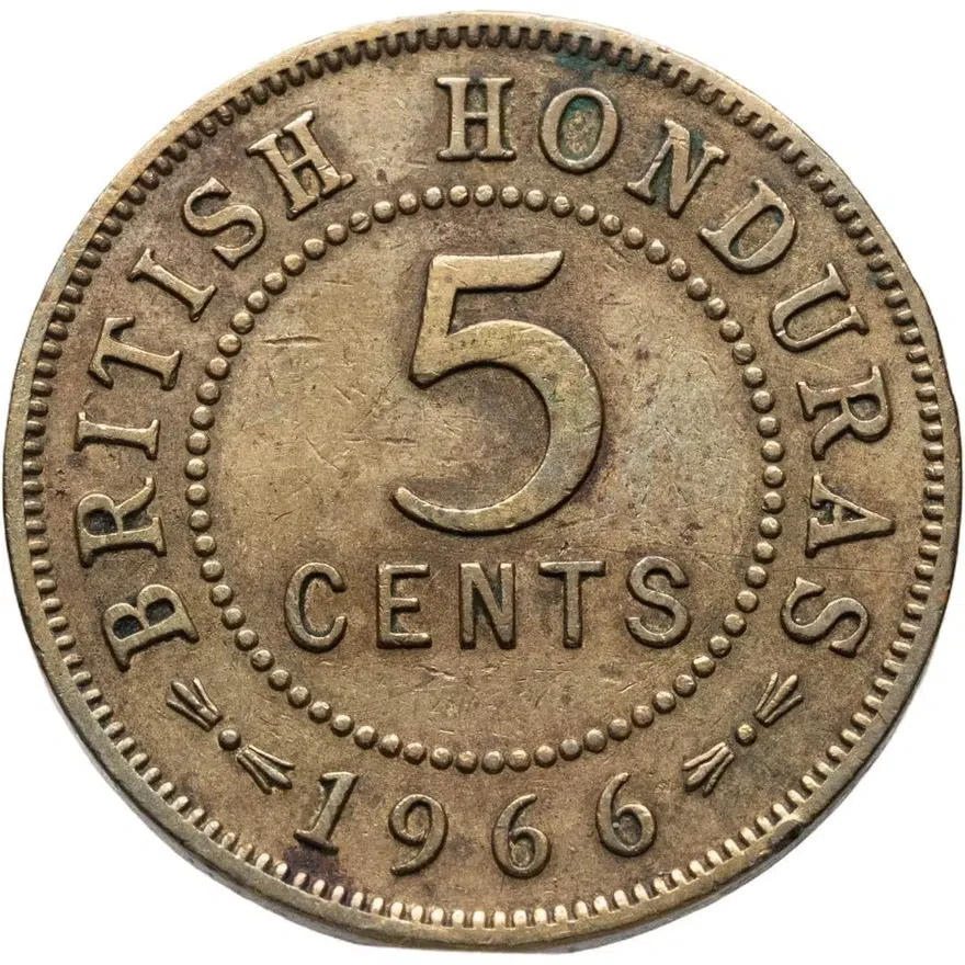 Британский Гондурас 5 центов (cents) 1966
