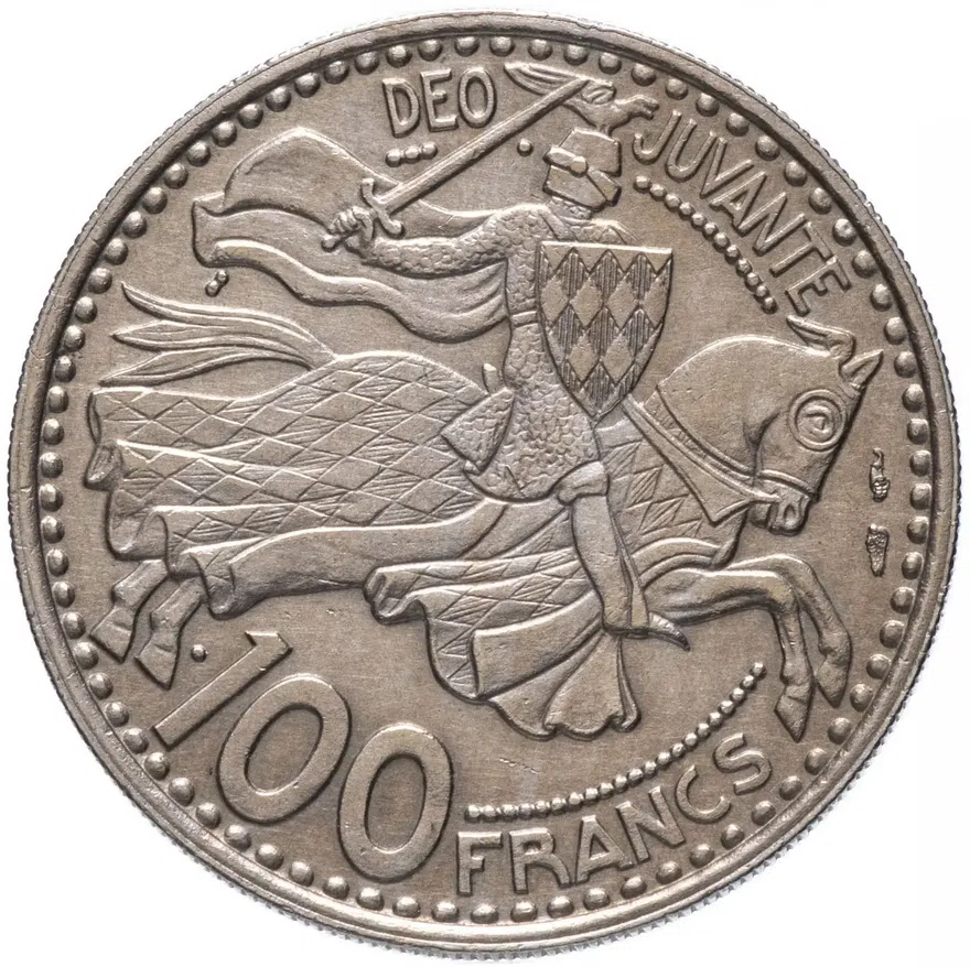 Монако 100 франков 1950, реверс