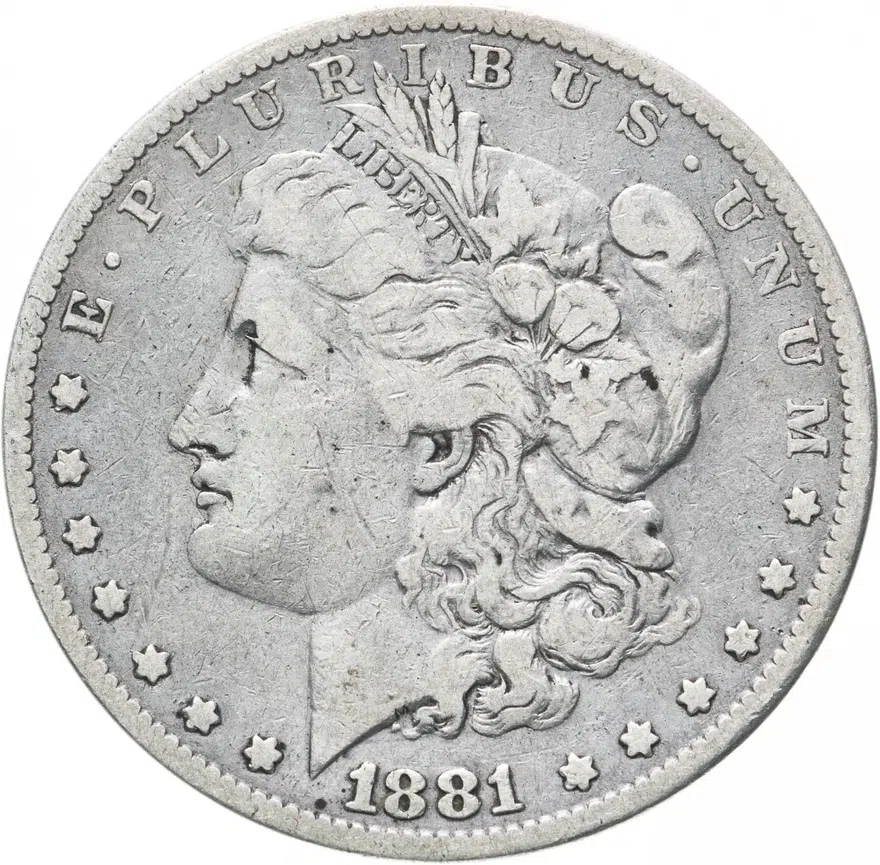 США 1 доллар (dollar) 1881  Доллар Моргана Без отметки монетного двора