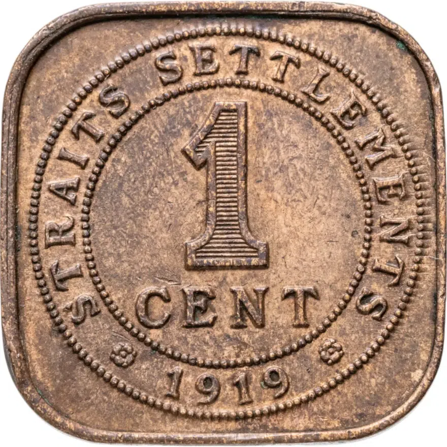 Стрейтс Сетлментс 1 цент (cent) 1919