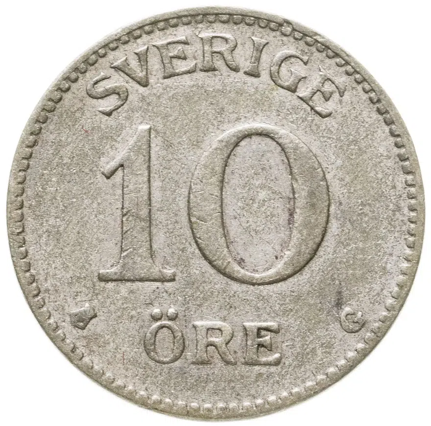 Швеция 10 эре (ore) 1933, аверс