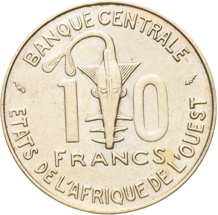 Западная Африка (BCEAO) 10 франков (francs) 1987