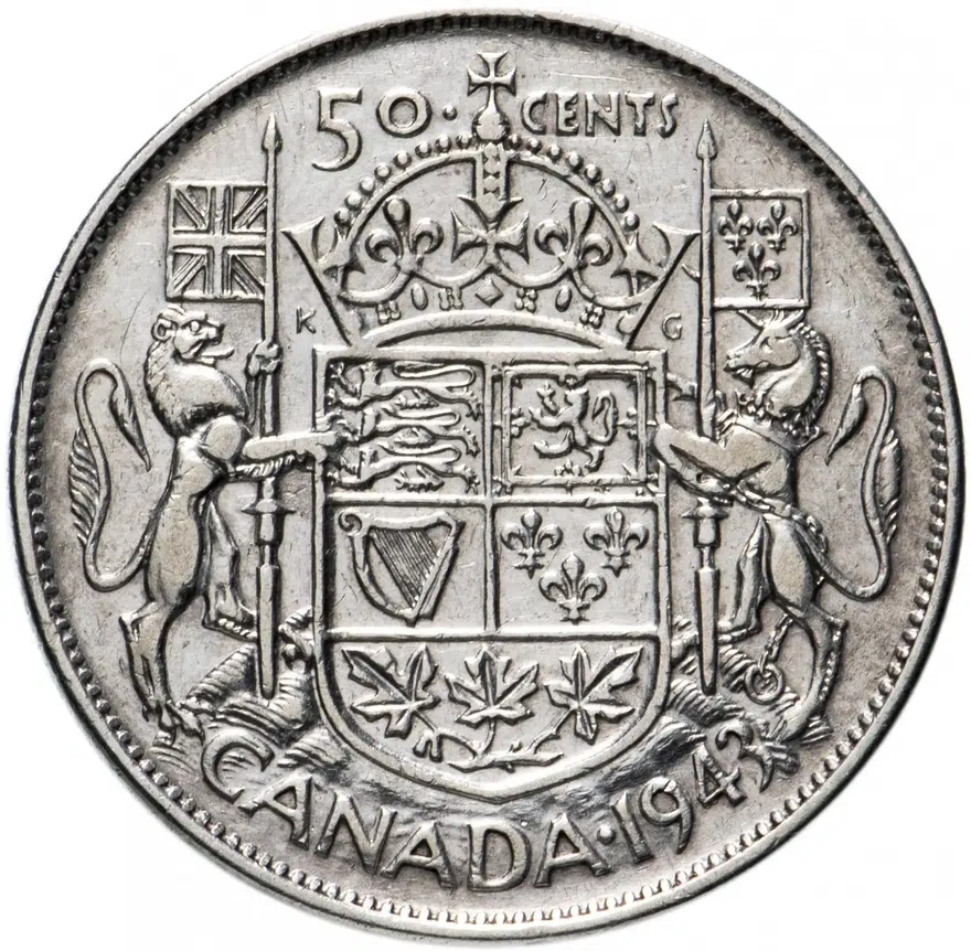 Канада 50 центов (cents) 1943, реверс