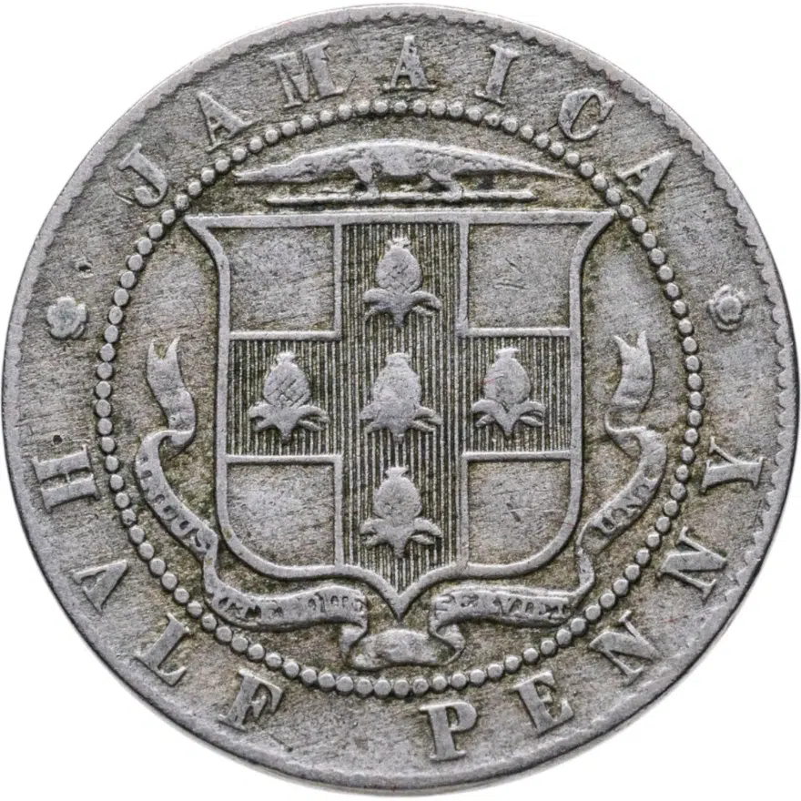 Ямайка 1/2 пенни (penny) 1909, реверс