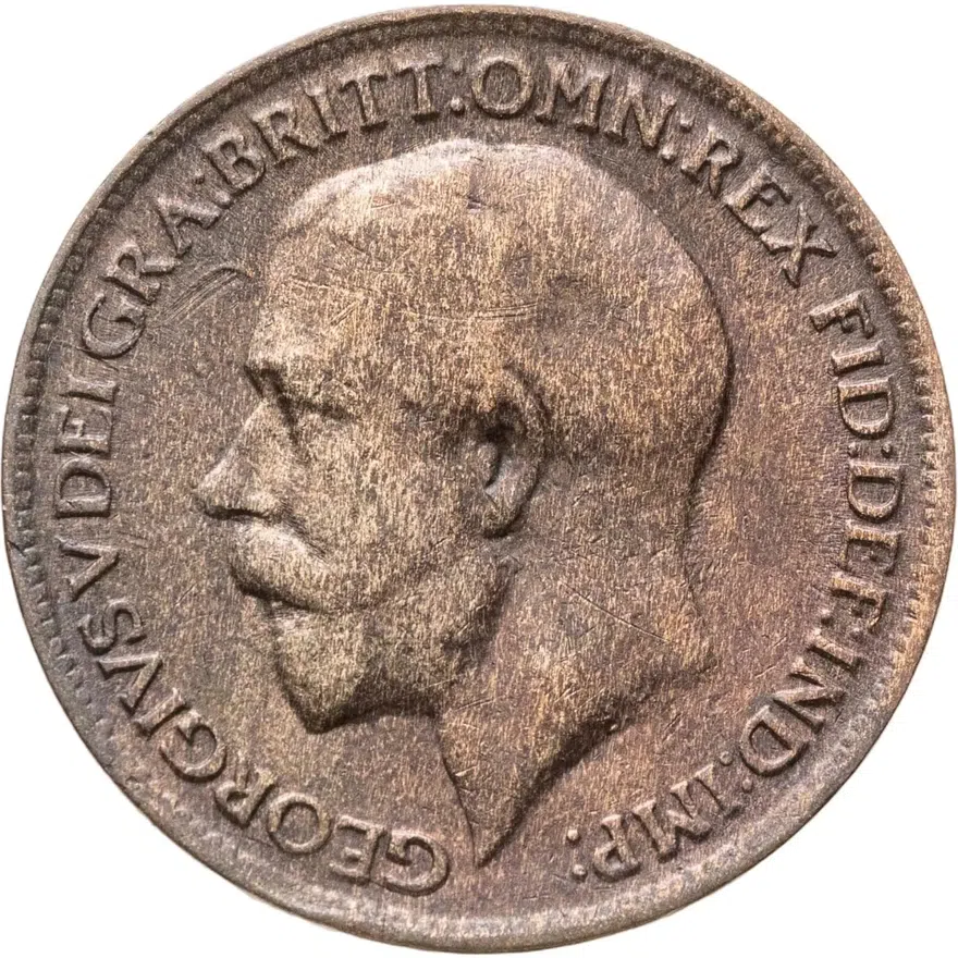 Великобритания 1 фартинг (farthing) 1918, аверс