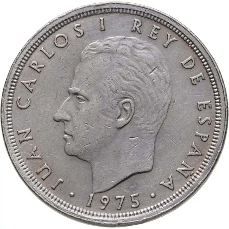 Испания 50 песет (pesetas) 1975 // 1980 внутри звездочек
