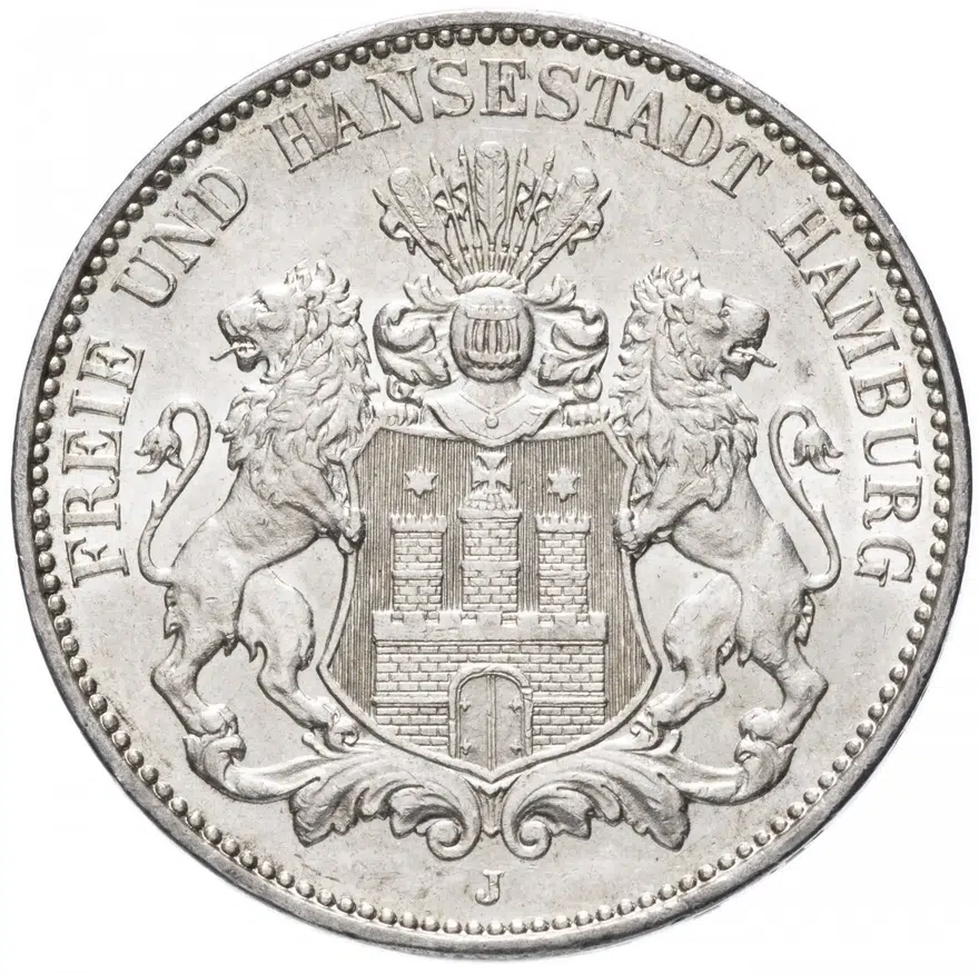 Германия (Гамбург) 3 марки (mark) 1914, реверс