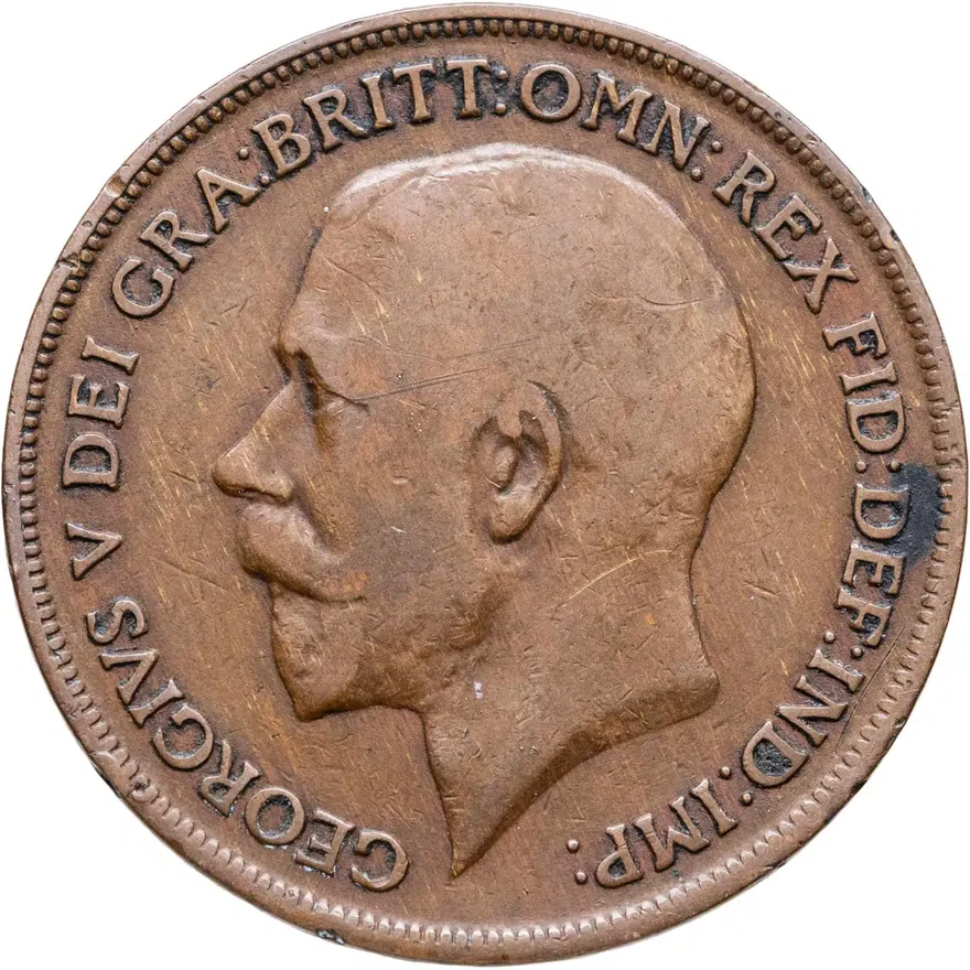 Великобритания 1 пенни (penny) 1921, реверс