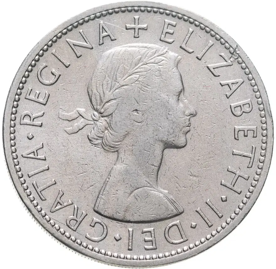 Великобритания 1/2 кроны (crown) 1961, аверс