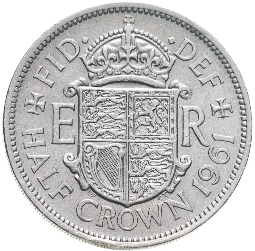 Великобритания 1/2 кроны (crown) 1961, реверс