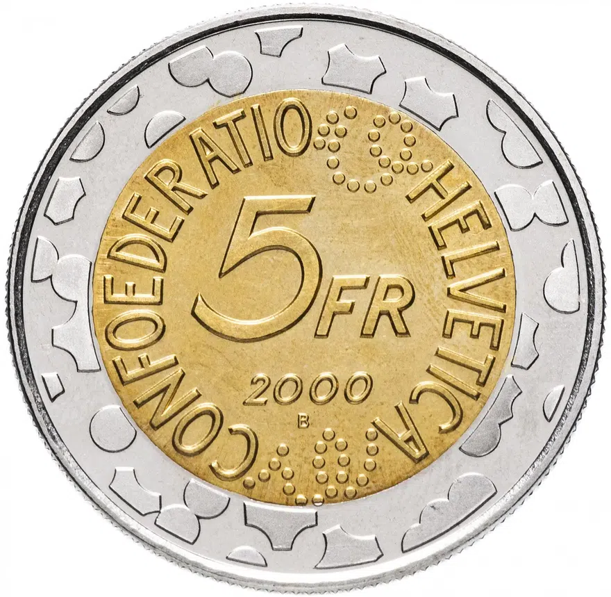 Швейцария 5 франков (francs) 2000 "Карнавал в Базеле", аверс