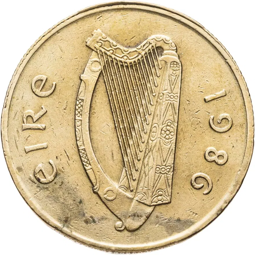 Ирландия 20 пенсов (pence) 1986, реверс