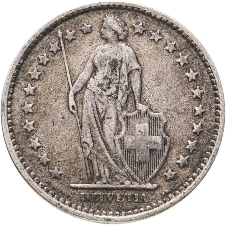 Швейцария 2 франка (francs) 1920, реверс