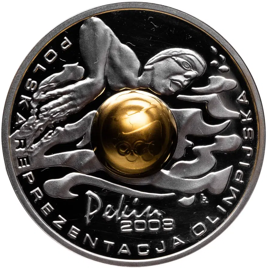 Польша 10 злотых (zlotych) 2008 Игры XXIX летней Олимпиады Пекин-2008 (Золотой сердечник), реверс