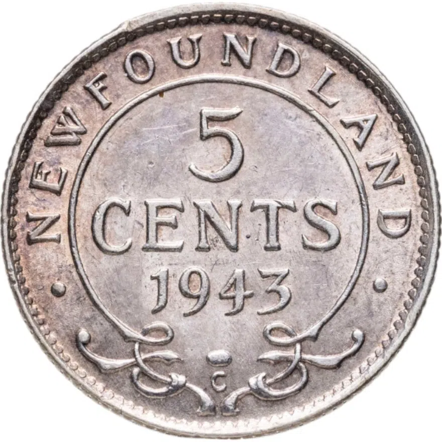 Ньюфаундленд 5 центов (cents) 1943