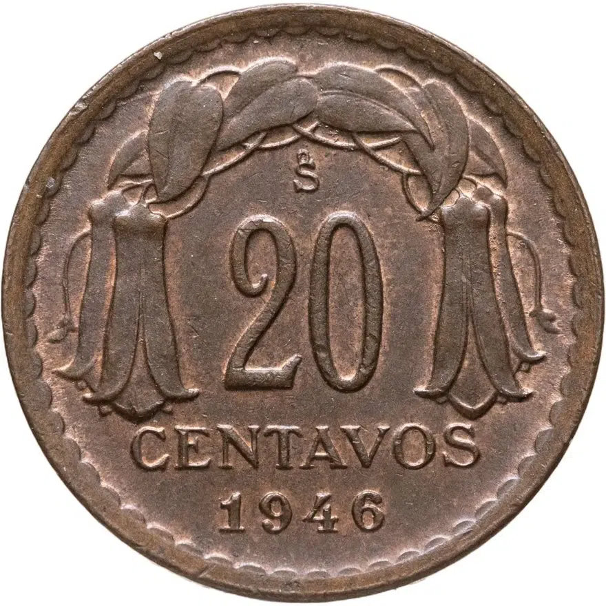 Чили 20 сентаво (centavos) 1946