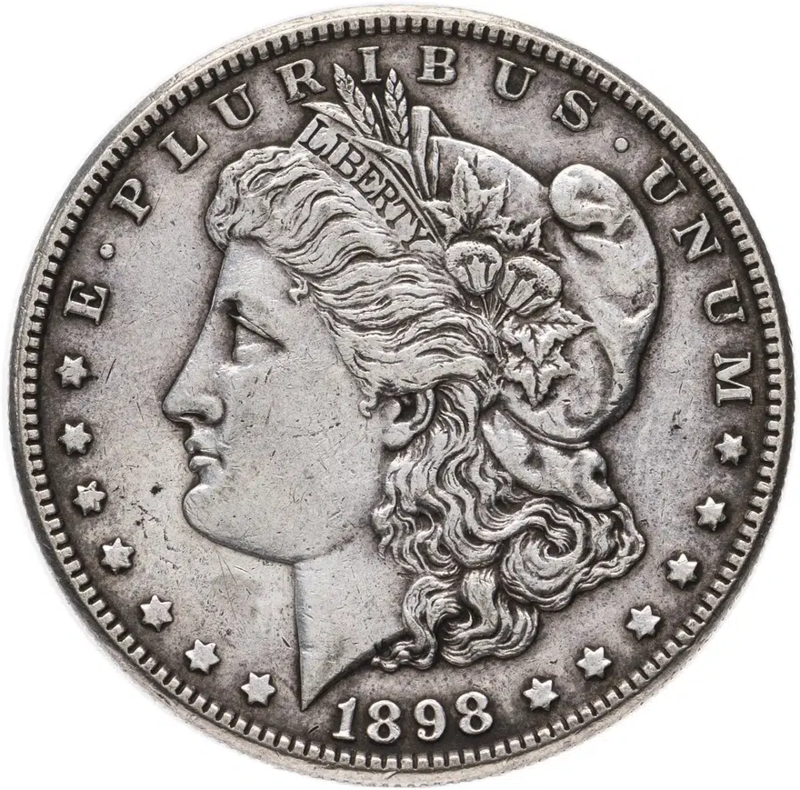 США 1 доллар (dollar) 1898  Доллар Моргана Без отметки монетного двора, аверс