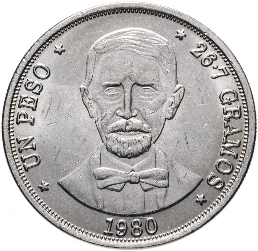 Доминикана 1 песо (peso) 1980, реверс