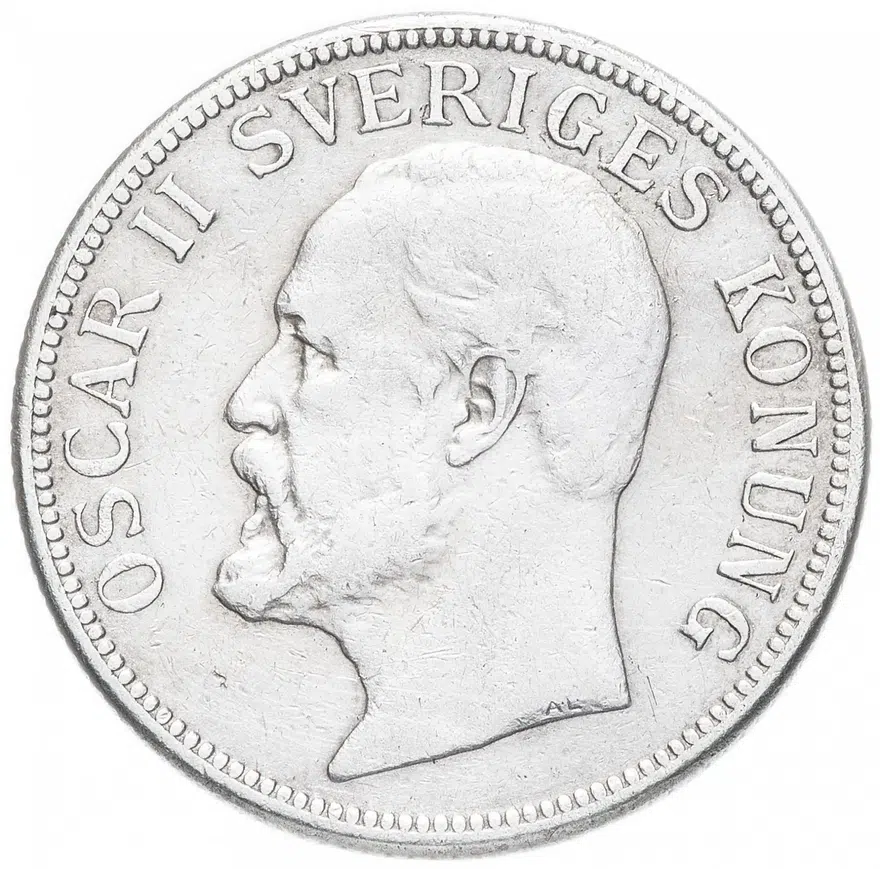 Швеция 2 кроны 1907, реверс