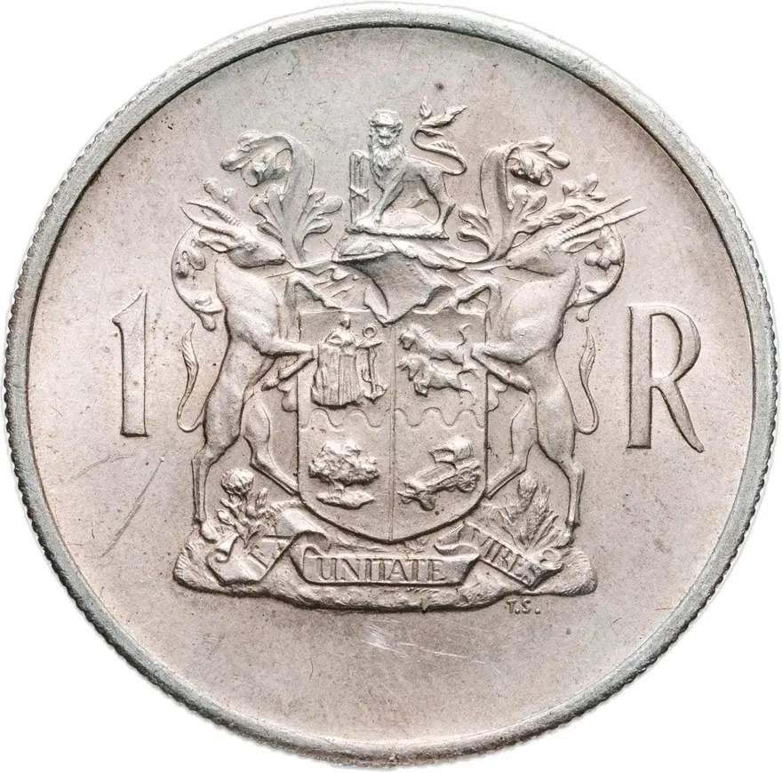 ЮАР 1 ранд (рэнд, rand) 1969 "Окончание президентства Теофилуса Дёнгеса /South -AFRICA"