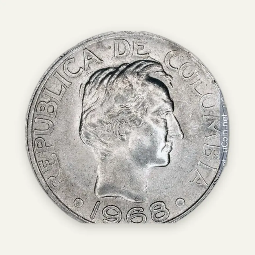 Колумбия 50 сентаво (centavos) 1968, реверс