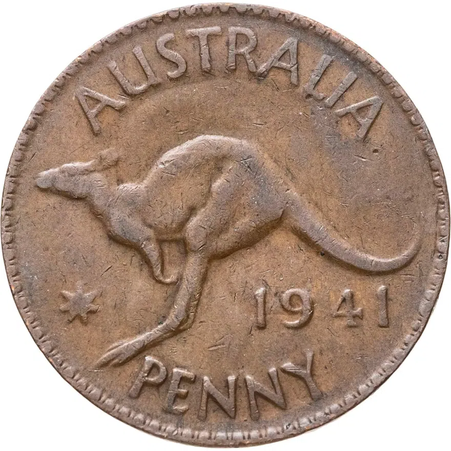 Австралия 1 пенни (penny) 1941   Без точки, аверс