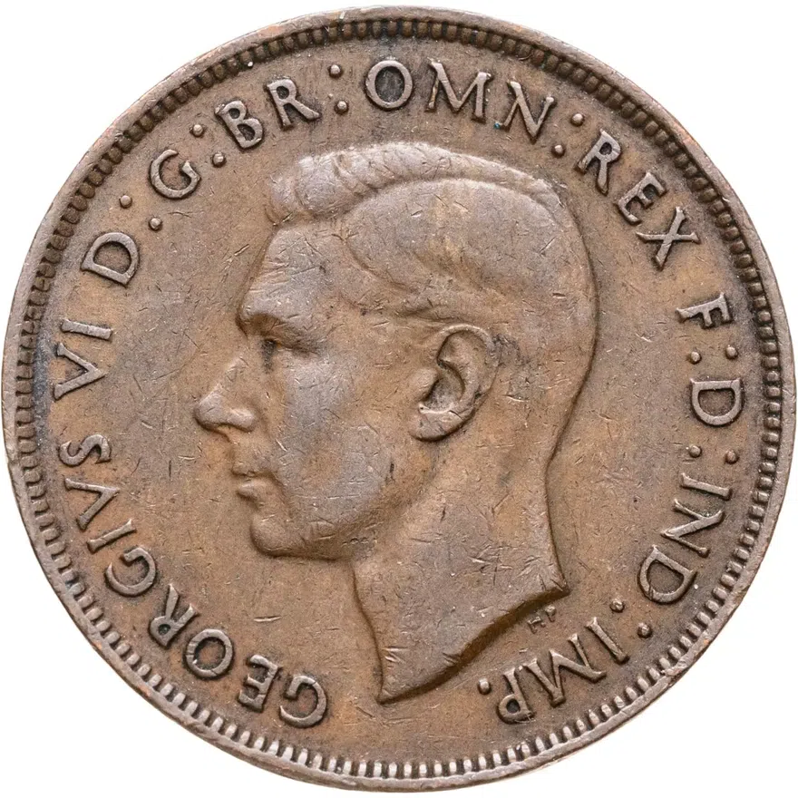 Австралия 1 пенни (penny) 1941   Без точки, реверс
