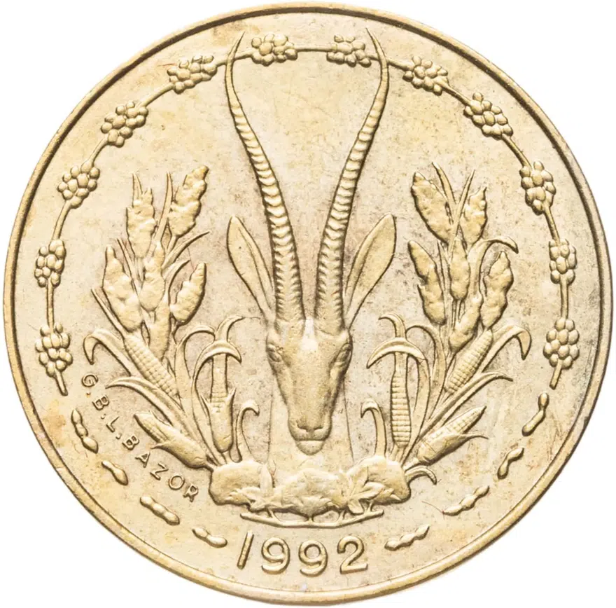 Западная Африка (BCEAO) 5 франков (francs) 1992, реверс