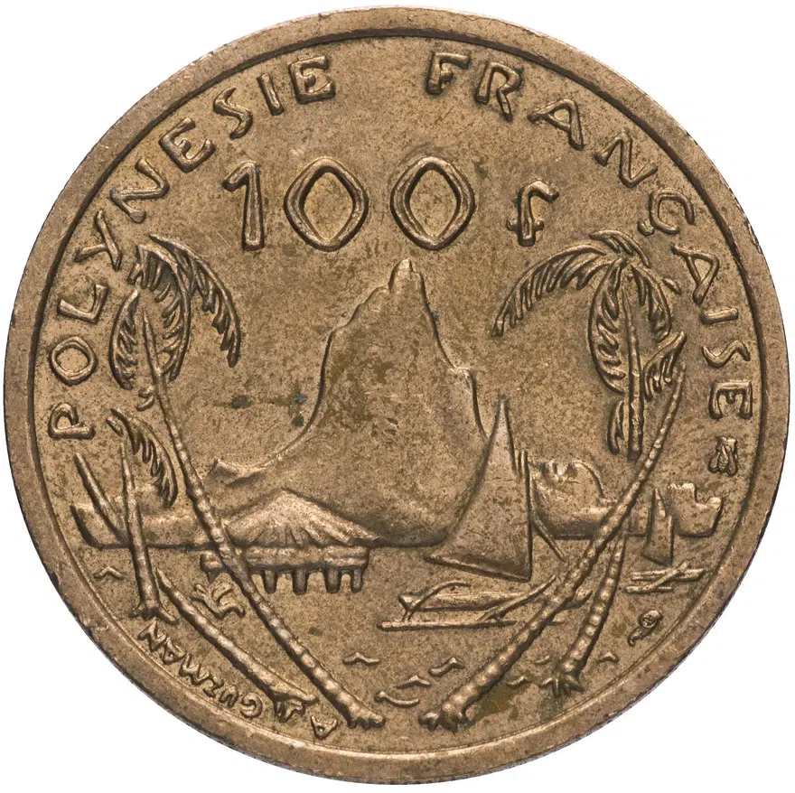 Французская Полинезия 100 франков (francs) 2000, аверс