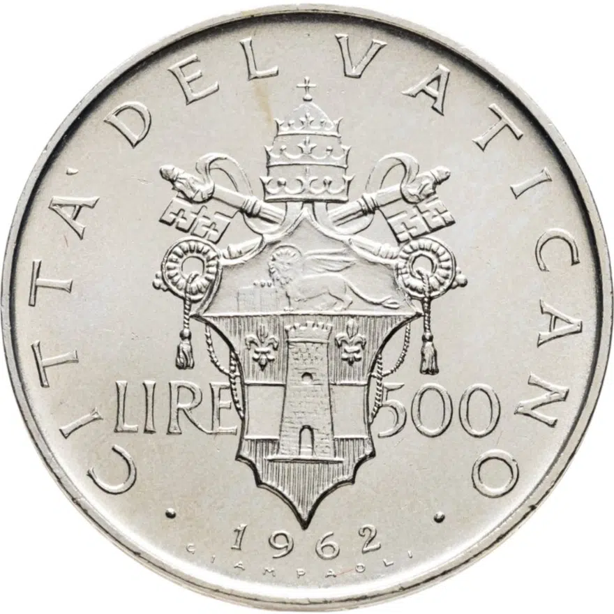 Ватикан 500 лир (lire) 1962