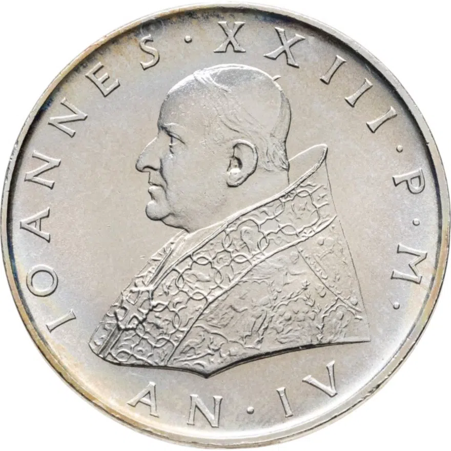 Ватикан 500 лир (lire) 1962, реверс