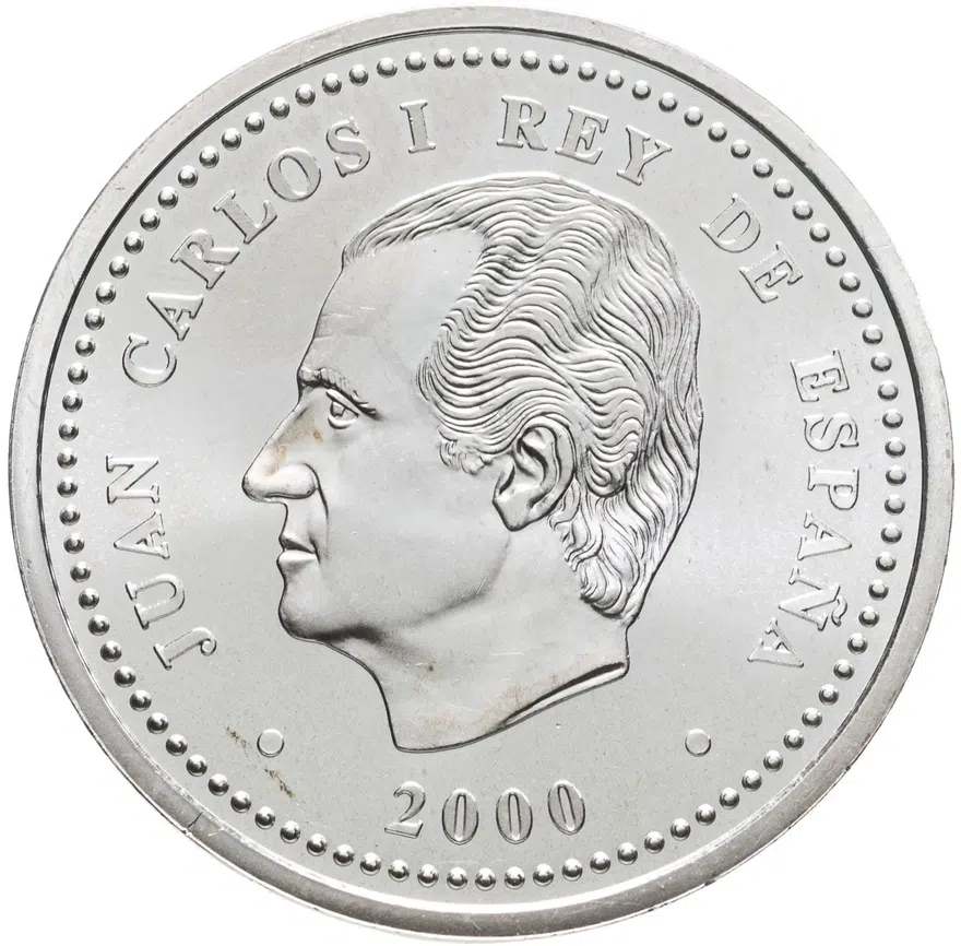 Испания 2000 песет (pesetas) 2000" 500 лет со дня рождения Карла V", реверс