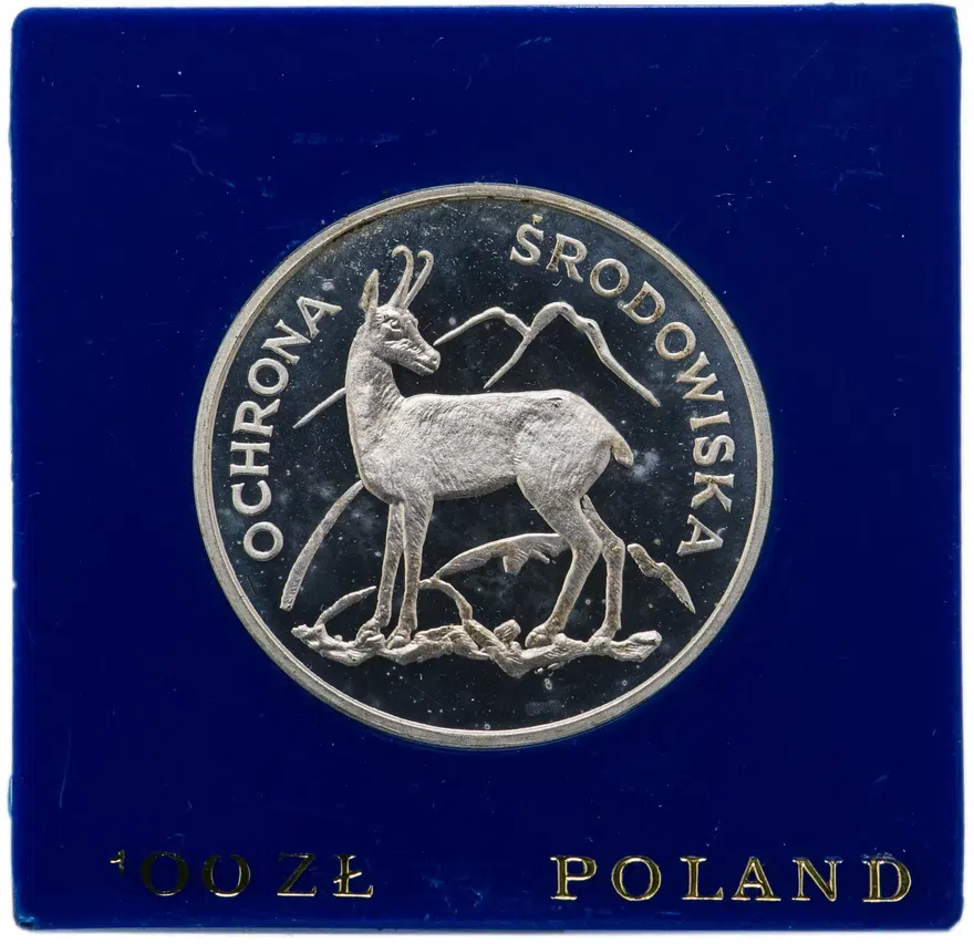 Польша 100 злотых (zlotych) 1979  "Охрана окружающей среды - Серна", реверс