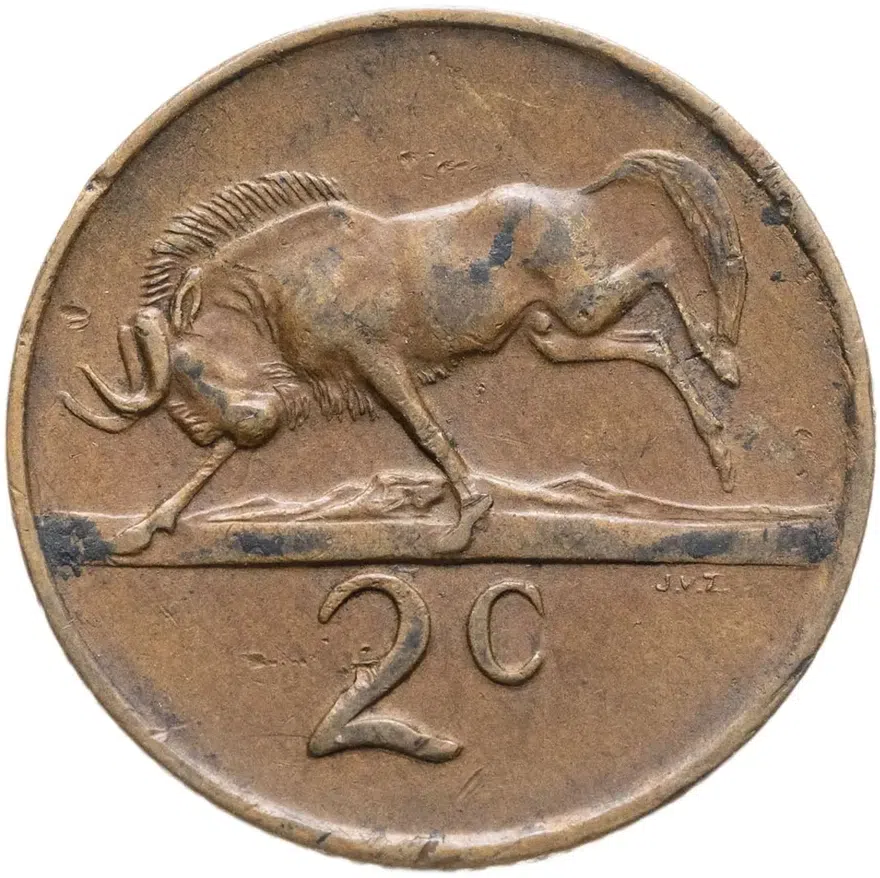 ЮАР 2 цента (cents) 1975, реверс