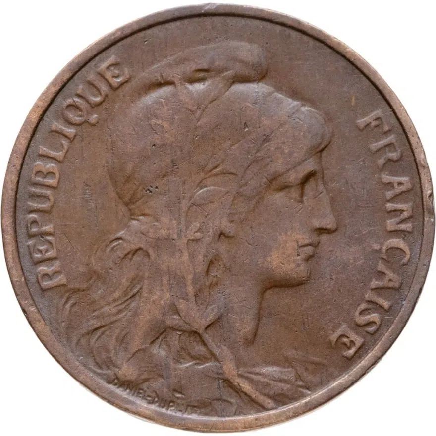 Франция 5 сантимов (centimes) 1914, реверс