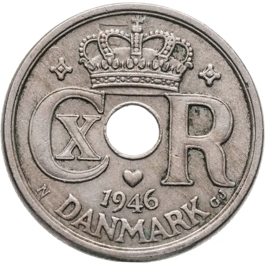 Дания 25 эре (ore) 1946, аверс