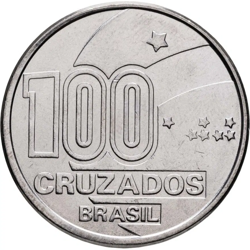 Бразилия 100 крузадо (cruzados) 1988 100 лет отмены рабства, дети