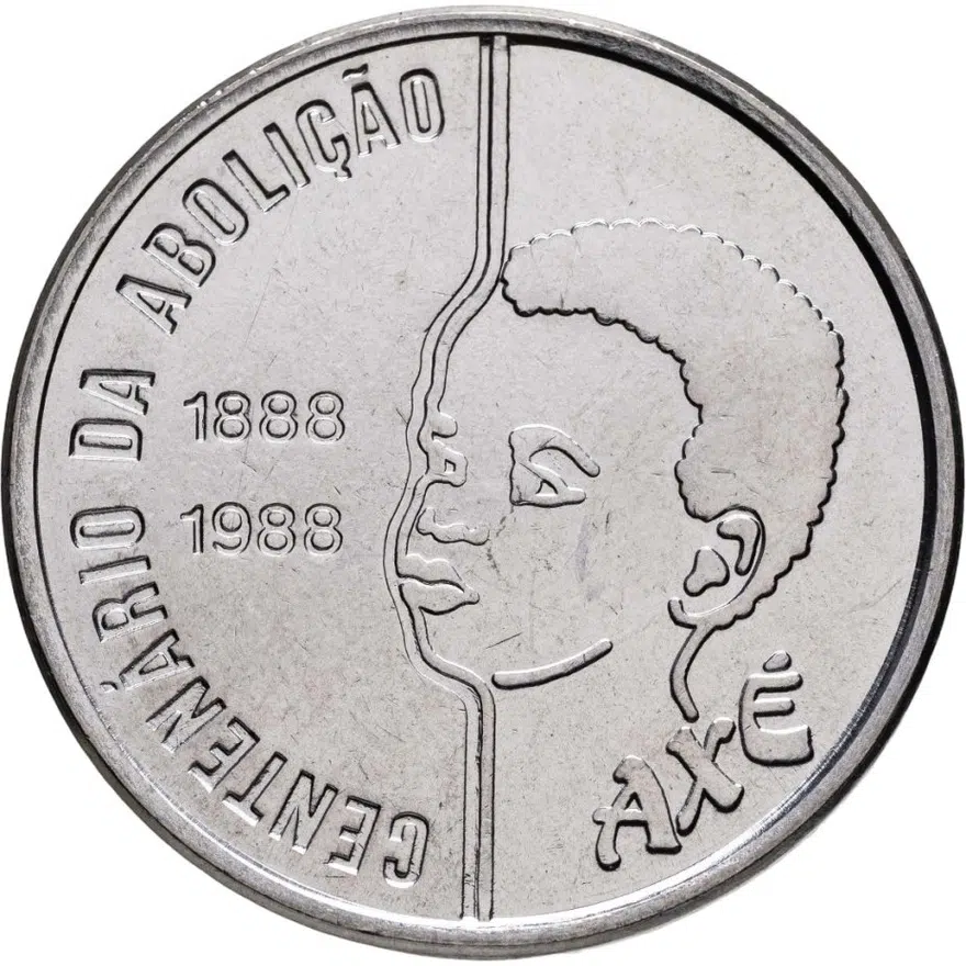 Бразилия 100 крузадо (cruzados) 1988 100 лет отмены рабства, дети, реверс
